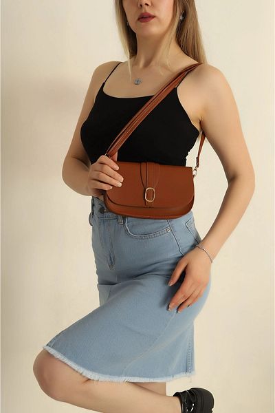 glowfit Women's Tan Buckle Crossbody Shoulder Bag