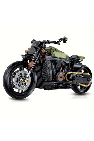 BUILDING BLOCK Technical Motorcycle Building Set Classic Cruiser 590 Pieces 1:8 Scale 8+ Years Old Model Kit Gift Building Block