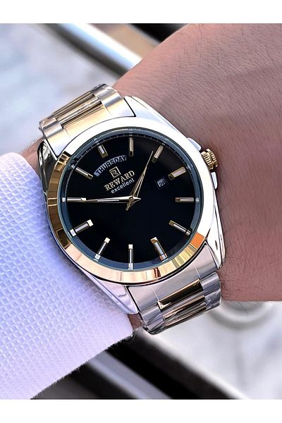 Reward Steel Cord 5 Atm Water Resistant Calendar Dial Men's Wrist Watch with 2 Years Warranty We.147126.1
