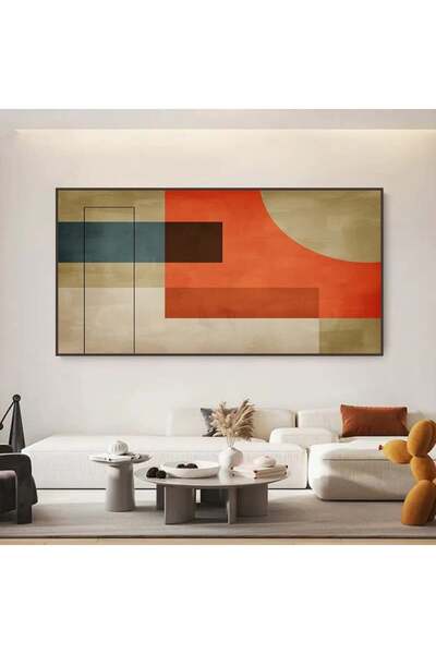 4gdran Modern Bohemian Art Canvas Painting with Hollow Brown Frame