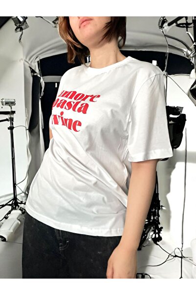 Sheesy Amore Pasta Wine Viral Print tricou