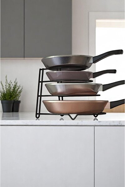 Magic Objects Organizator pentru dulap, suport pentru tigaie |   Organizator pentru ustensile de bucătărie din metal negru