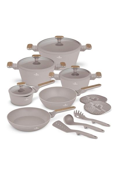 Berlinger Haus Sada nádobí s titanovým povrchem 15 ks Taupe Nordic Collection