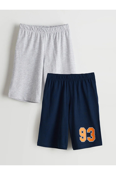 LC Waikiki LCW Kids Graue Pyjama-Shorts für Jungen mit elastischem Bund, 2er-...