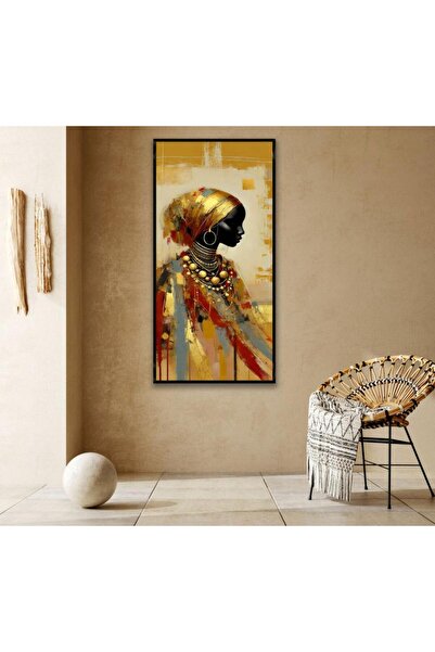 SND لوحة قماشية بتصميم امرآة مع برواز أسود مجوف