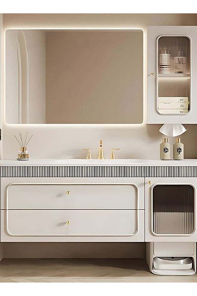 Taimi Wall Mirror 80x60cm-Elegant Design Mirror with 3-Light Levels,Makeup Mirror Dressing Room,Enterway