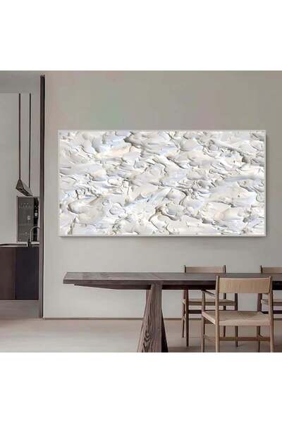 SND لوحة قماشية مودرن بتصميم جبسية مطبوعة مع برواز فضي مجوف