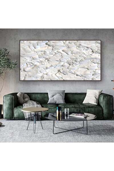 SND لوحة قماشية مودرن بتصميم جبسية مطبوعة مع برواز شامبين مجوف