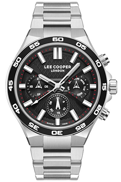 Lee Cooper Lc08067.350 Men's Wrist Watch – Black Dial, Chronograph Design, St...
