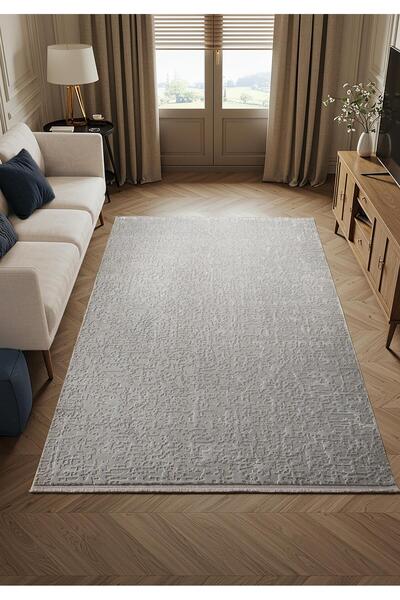 Cotto Home Vısta VS017G Grı Halı Modern Desen Pamuk Taban Yıkanabilir Salon H...