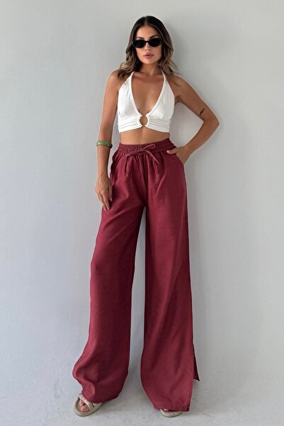 bb butik basic Siesta Παντελόνι Τυρίλι με σχισμή στο πόδι T2015