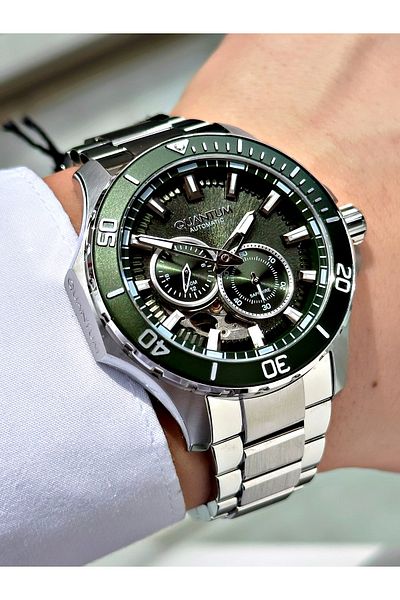 Quantum Automatic Sapphire Glass 10 Atm Waterproof Steel Cord Steel Case Men Wristwatch 1188.370