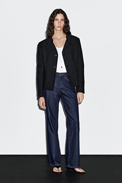 Massimo Dutti Düğmeli crop ceket