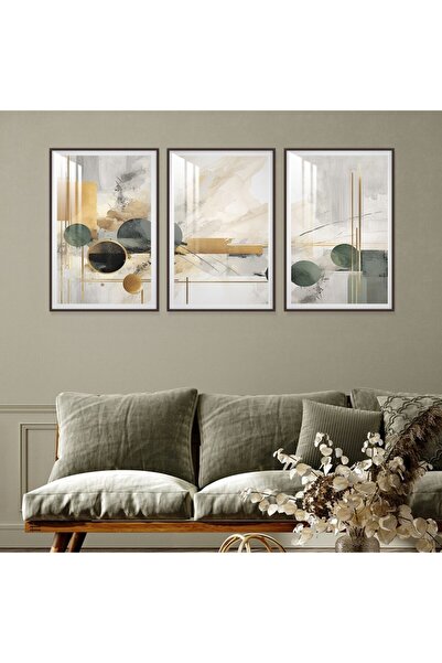 4gdran ثلاث لوحات جدارية خشبية مع برواز خشبي شامبين و طبقة من الاكريلك الشفاف