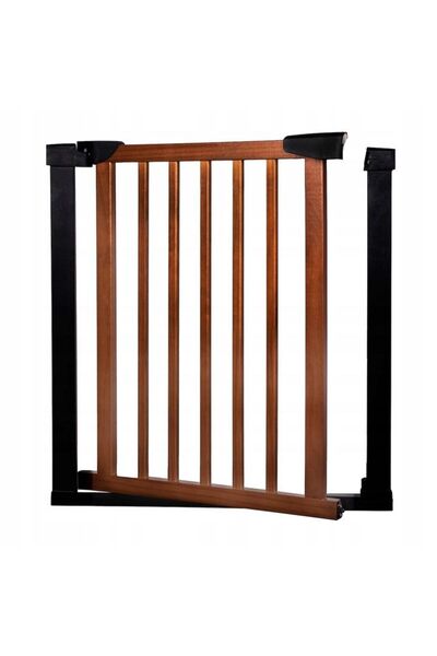 SERSIMO Safety Gate for stairs, adjustable 83-89 cm, made of steel and wood, black brown
