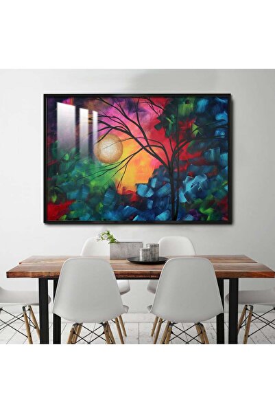 Marktna لوحة جدارية خشبية فاخرة مع برواز اسود و طبقة من الاكرليك الشفاف