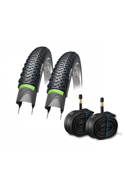 heugers Obor 26x2.10 Zırhlı Dış ve İç Lastik Seti - 3mm Green Shield & Jet Compound