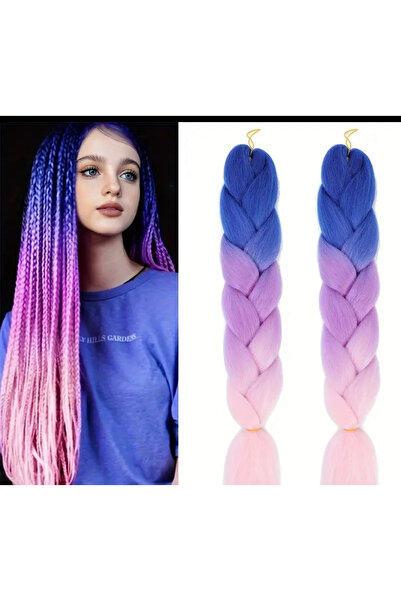 Darya DD469 شعر مستعار اصطناعي بتصميم حورية البحر الأفريقية البرازيلية راستا، أزرق أرجواني وردي