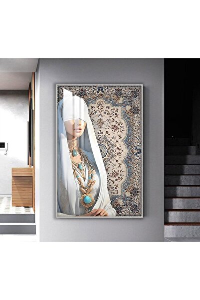 SND لوحة جدارية خشبية بتصميم فتاة مع برواز فضي و طبقة من الاكرليك الشفاف