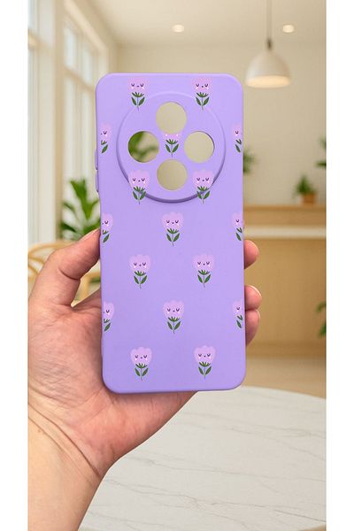 Vip Case Redmi 14C - حافظة مطاطية كلاسيكية ممتصة للصدمات من السيليكون بنمط MINI TULIP277