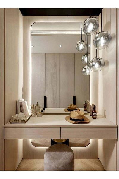 Taimi Wall Mirror 100x75cm-Elegant Design Mirror with 3-Light Levels,Makeup Mirror Dressing Room,Enterway