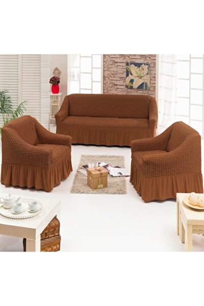 Inovius Set of 3 sofa and armchair covers - Uni model - Brown