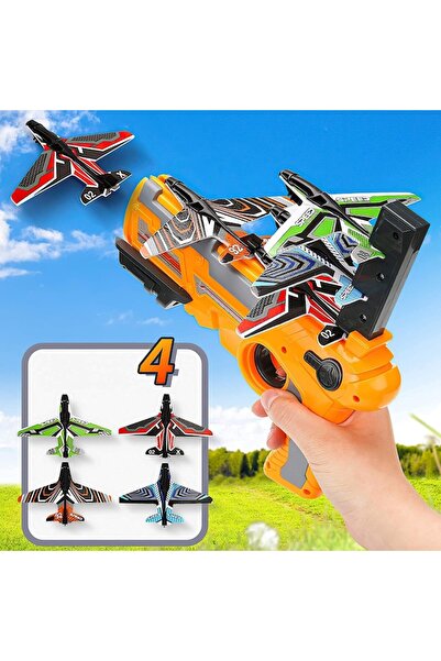 Danex Jucărie lansator de avioane, Danex, fabricată din ABS de înaltă calitate, pentru băieți și fete de peste 3 ani, portocaliu