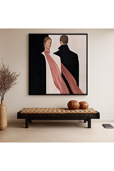 4gdran لوحة قماشية مربعة بتصميم تجريدي مع برواز فضي مجوف