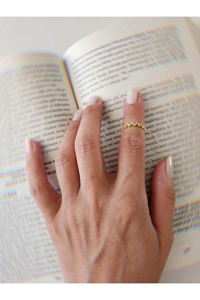 Eva Takı Store Flower Model Diamond Look Joint Cartilage Bone Adjustable Gold Gold Colored Ring