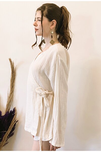 ARİNNASİDE Muslin Short Double Breasted Kimono