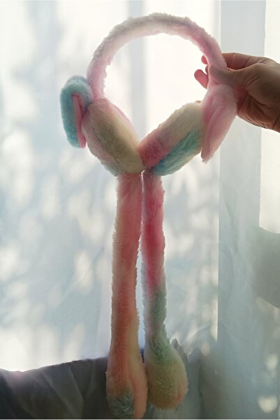 Kudi çok renkli pompalı sesli peluş kulaklık