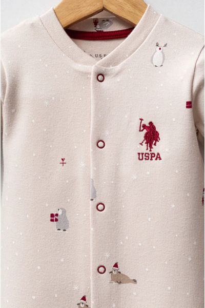 U.S. Polo Assn. U.S. Polo Assn Usb2531 Boy's Beige Jumpsuit