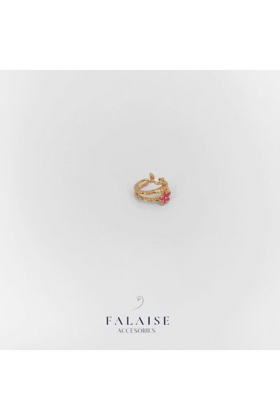 Falaise Accessories FLOWER DETAILED CHICKDRY EARRING - PINK