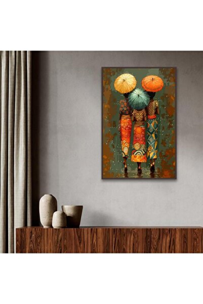 Marktna لوحة قماشية بتصميم أشخاص مع برواز شامبين مجوف