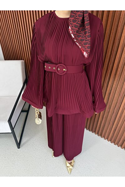 Melike Tatar Πλισέ Σετ με Ζώνη 32-2381