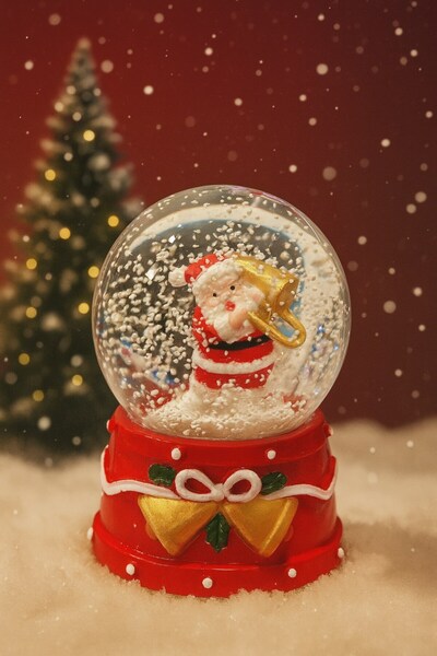 HediyeFilesi 2026 Yılbaşı Temalı LED Işıklı Noel Baba Santa Kar Küresi – 9 cm...