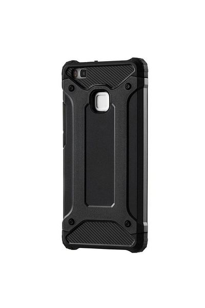 dalip Carcasă de protecție compatibilă cu Huawei P9 Lite, Hybrid Armor, TPU, neagră