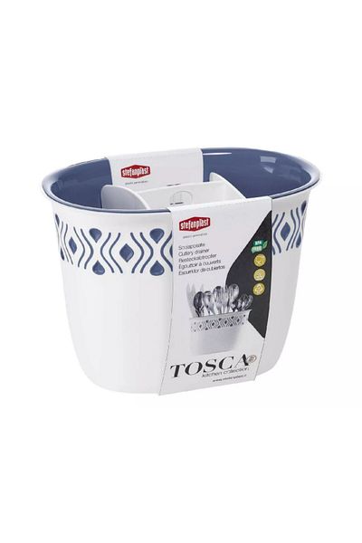 Stefanplast Tosca 4-Compartment BPA-Free Plastic Cutlery Drainer