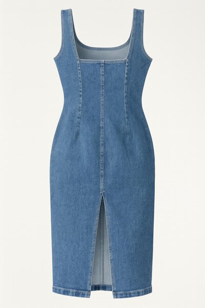 HAKKE Askılı Uzun Denim ELBİSE