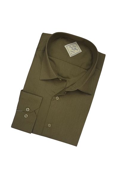 GÖMLEK GALERİSİ Slim Fit Slim Fit Plain Long Sleeve Men's Shirt