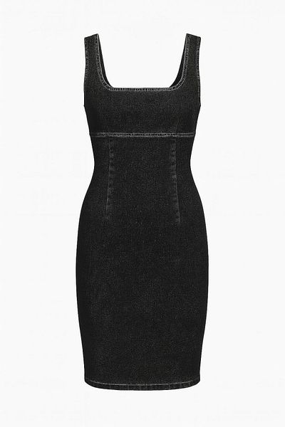HAKKE Long Denim Dress with Straps