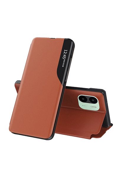 dalip Husă de protecție cu clapă compatibilă cu Xiaomi Redmi A1/A2, eFold, piele, portocalie