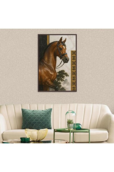 Marktna لوحة قماشية بتصميم الفن النجدي مع برواز شامبين مجوف