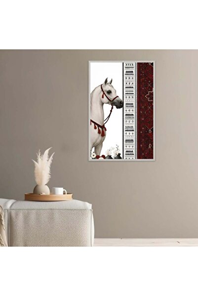 4gdran لوحة قماشية بتصميم الفن النجدي مع برواز فضي مجوف