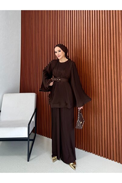 Melike Tatar Πλισέ Σετ με Ζώνη 32-2381