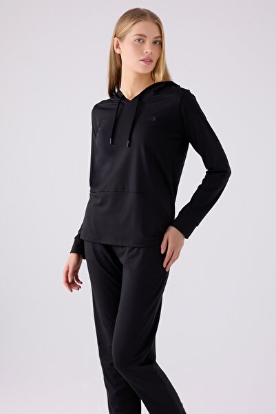 Pierre Cardin Women's Hooded Comfort Fabric Long Sleeve Pajamas Suit