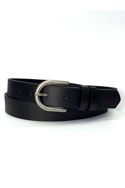 Gesa Men's 100% Genuine Leather Tin Plated Buckle Old Money Belt 2.8 cm