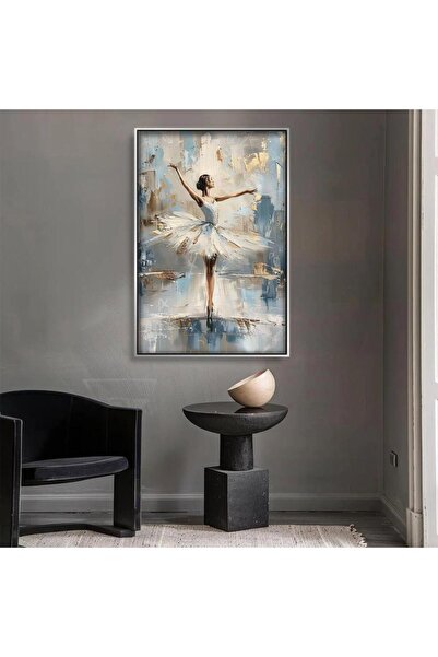 Marktna لوحة قماشية بتصميم فتاة مع برواز أسود مجوف