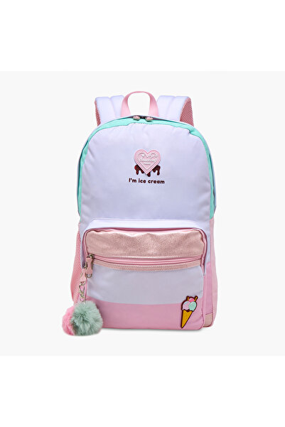 Sensazioni حقيبة ظهر مزينة بآيس كريم مع أحزمة قابلة للتعديل وسحاب للإغلاق - 3...