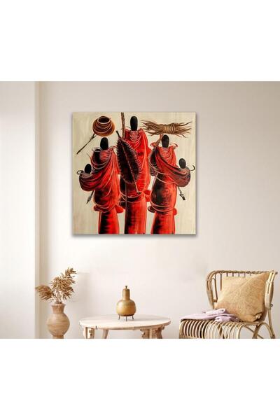 4gdran لوحة قماشة بتصميم أشخاص مع برواز خشبي مخفي